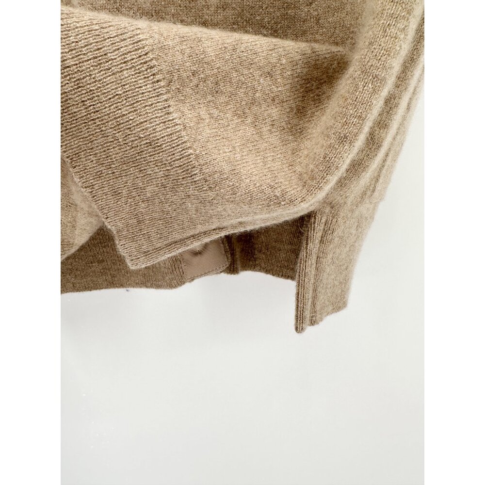 CRYSTAL-BUTTON SLEEVELESS CASHMERE CARDIGAN IN BRAZILIAN SAND Sz S - Picture 4 of 7